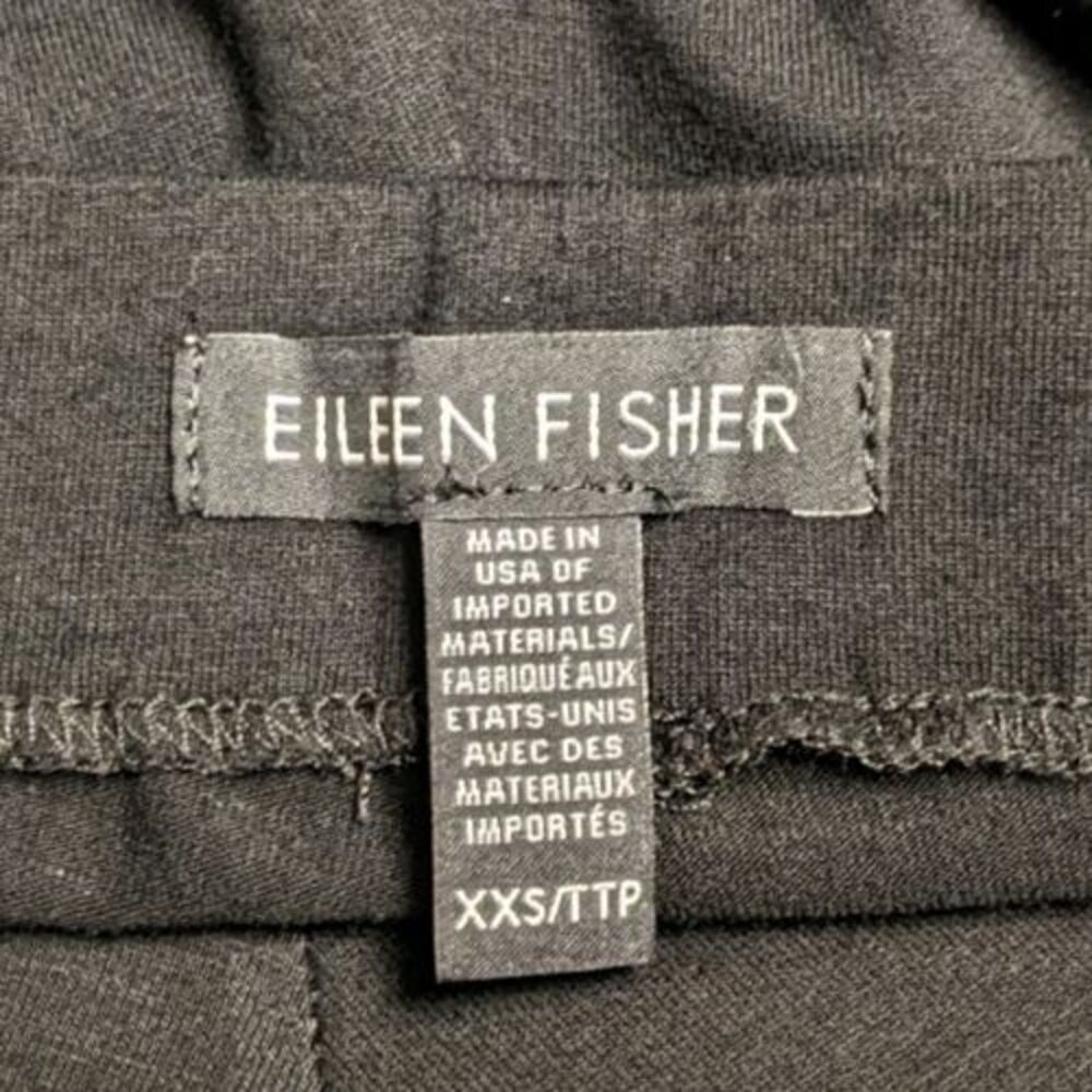 Women's EILEEN FISHER Black Stretch Knit Pull-On Cropped Pants XXS - Picture 8 of 8